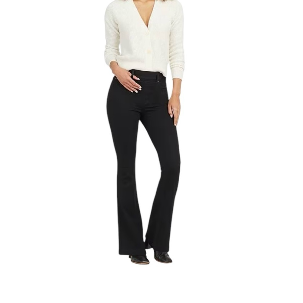 Spanx Shape Wear Dark Wash Flare Stretch Jeans M